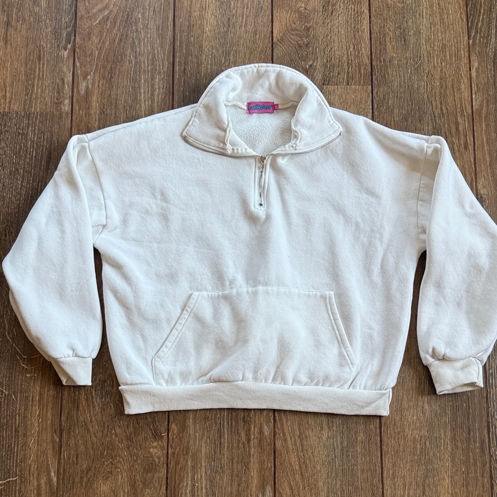 White Quarter-Zip Pullover